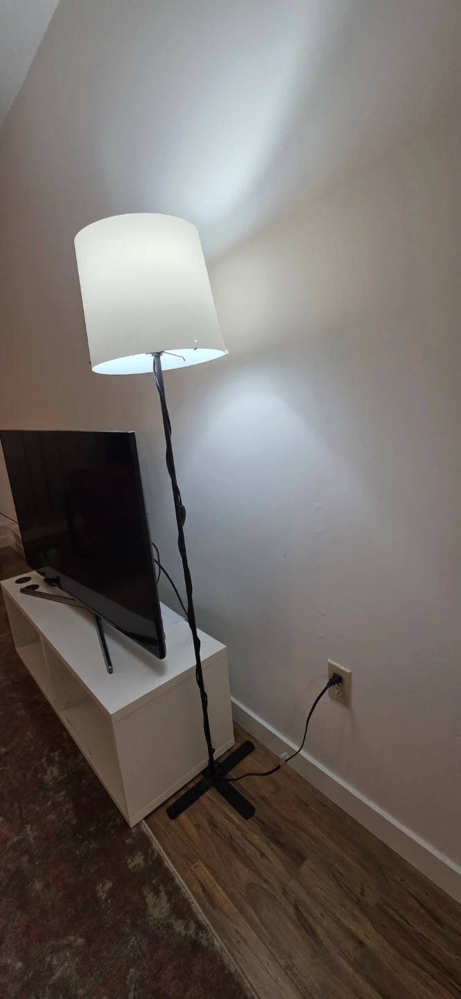 Black Floor Lamp with White Shade - photo 2