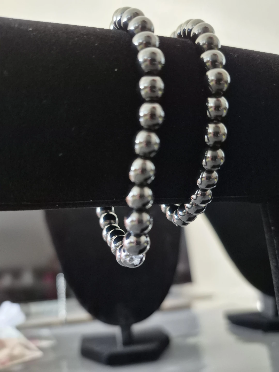 Hematite Beaded Stretch Bracelet - photo 2