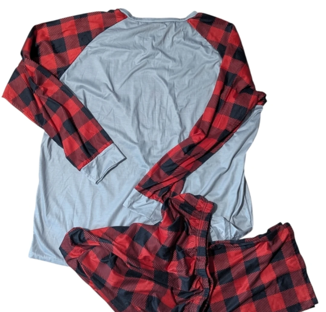 Christmas Gnome Pajama Set - Red Buffalo Plaid - photo 5