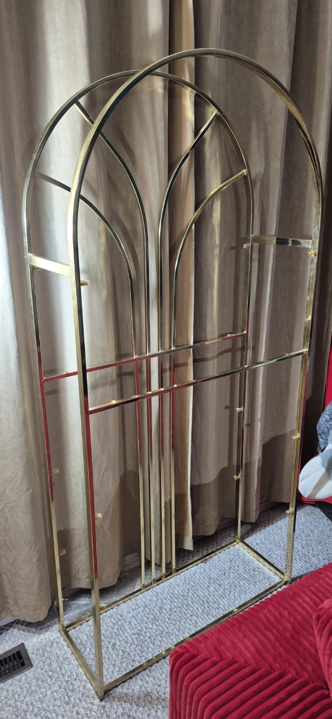 Gold Arch Hollywood Regency arched golden brass-plated étagère