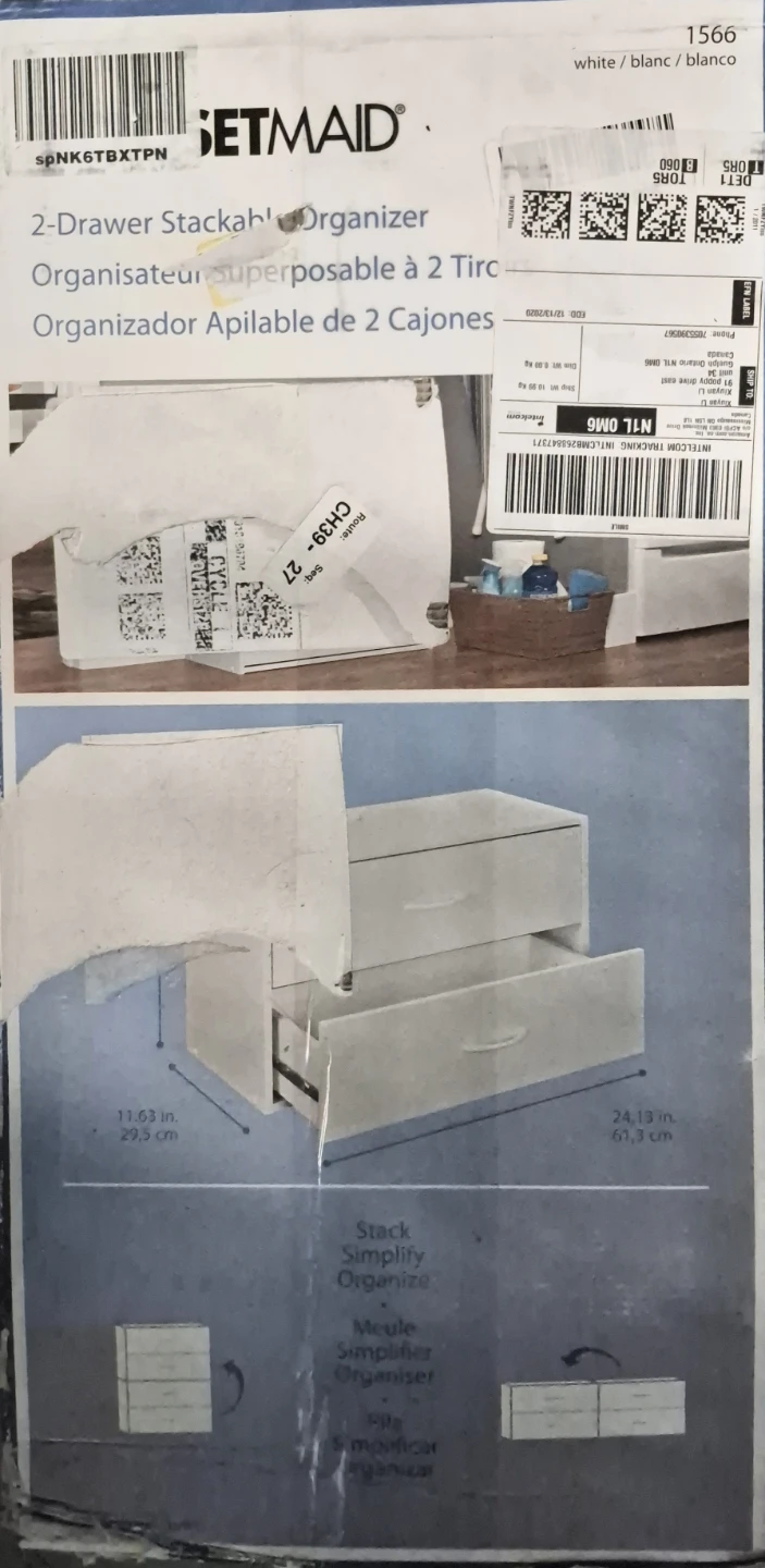 ClosetMaid 2-Drawer Stackable Organizer - White - photo 2