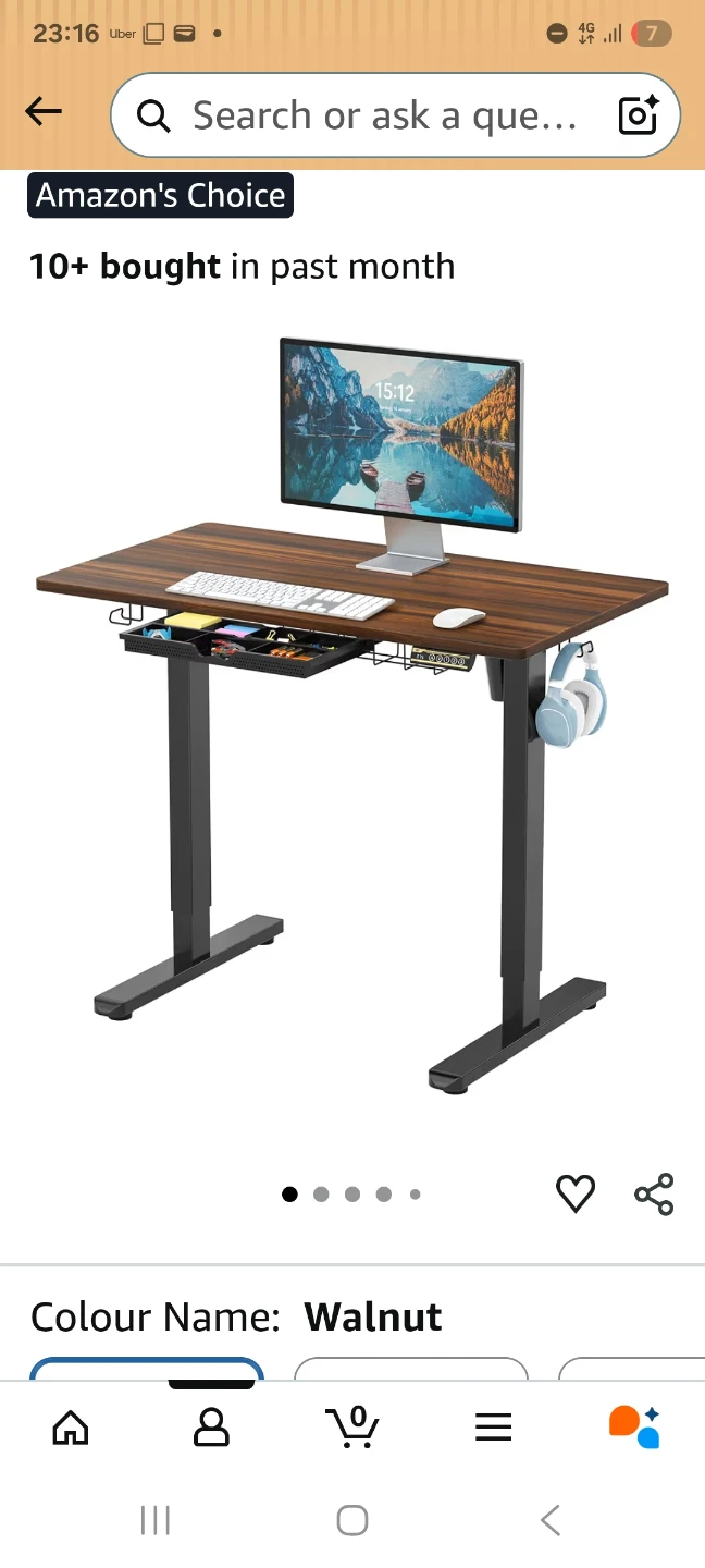 Standing Desk - Walnut Finish 100x60cm - photo 2