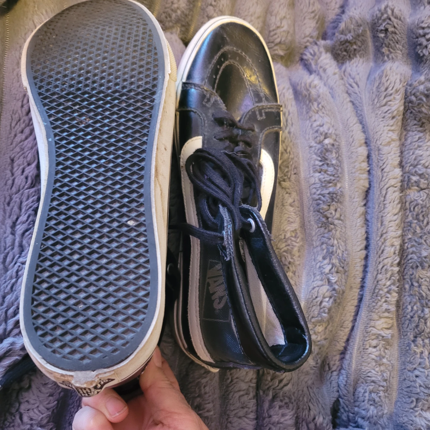 $20 M8.5/W10Vans Sk8-Hi Black Mesh High-Top Sneakers - photo 5