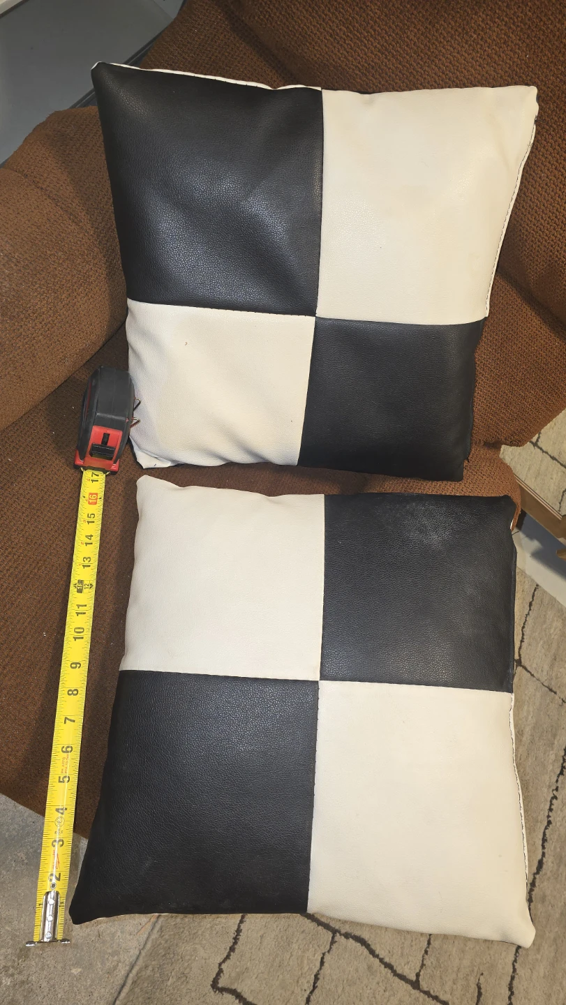 Set of 2 🥕Black and White Checkerboard Throw Pillows