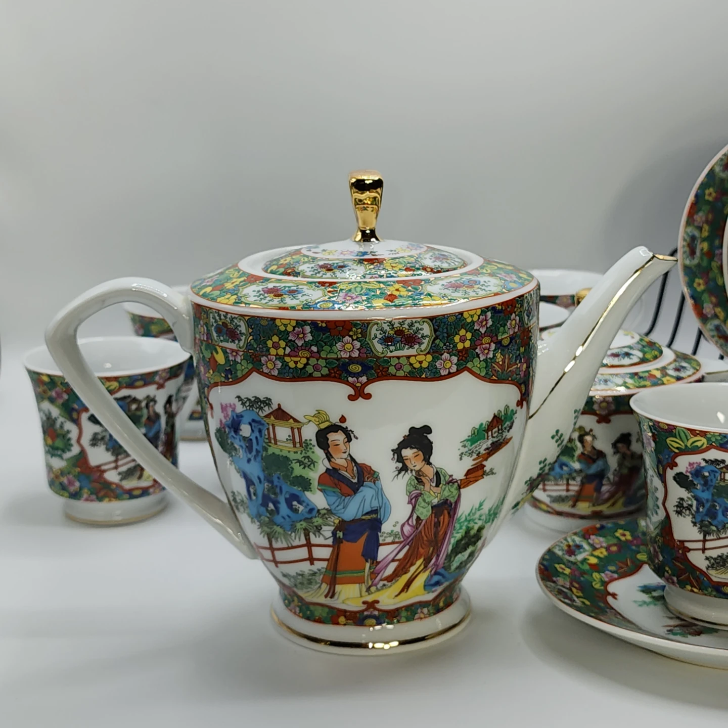 Old Chinese Porcelain Coffee Set 17pcs - photo 5
