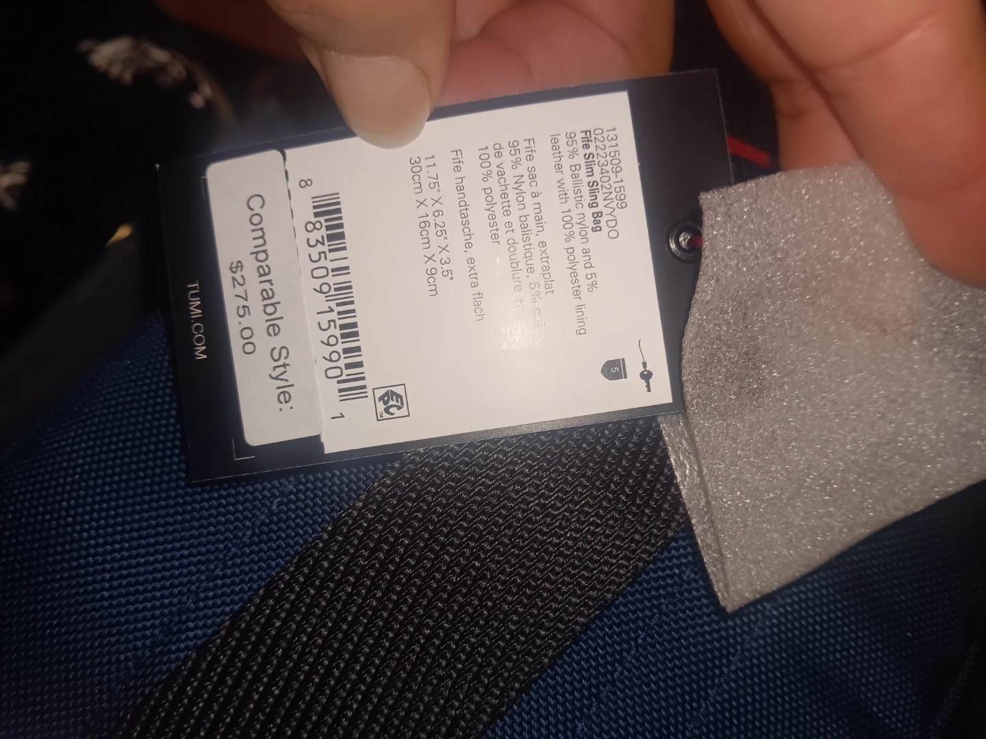 Tumi Flin Small Sling Nylon & Leather Backpack Blue - photo 4
