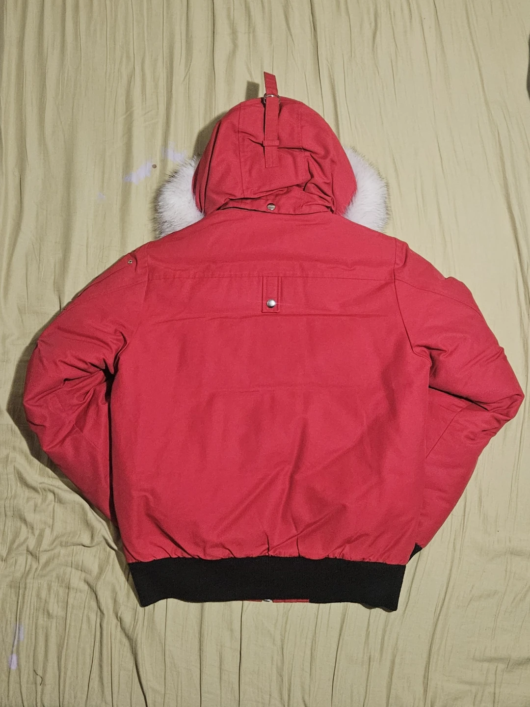 Authentic Red Moose Knuckle White Fur Men's Bomber Jacket - photo 2