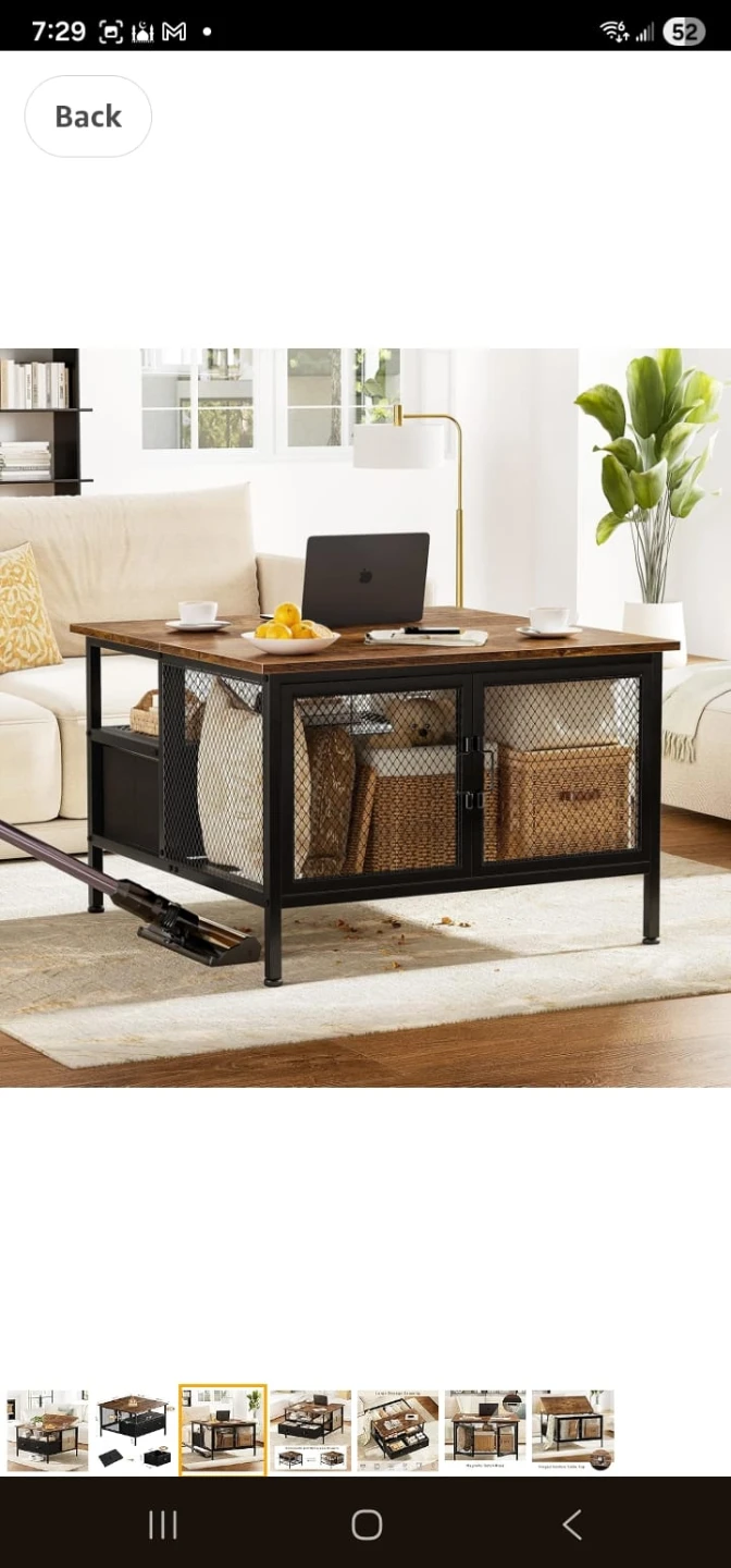Lift Top Coffee Table with Storage Drawers and Mesh Shelf - photo 2