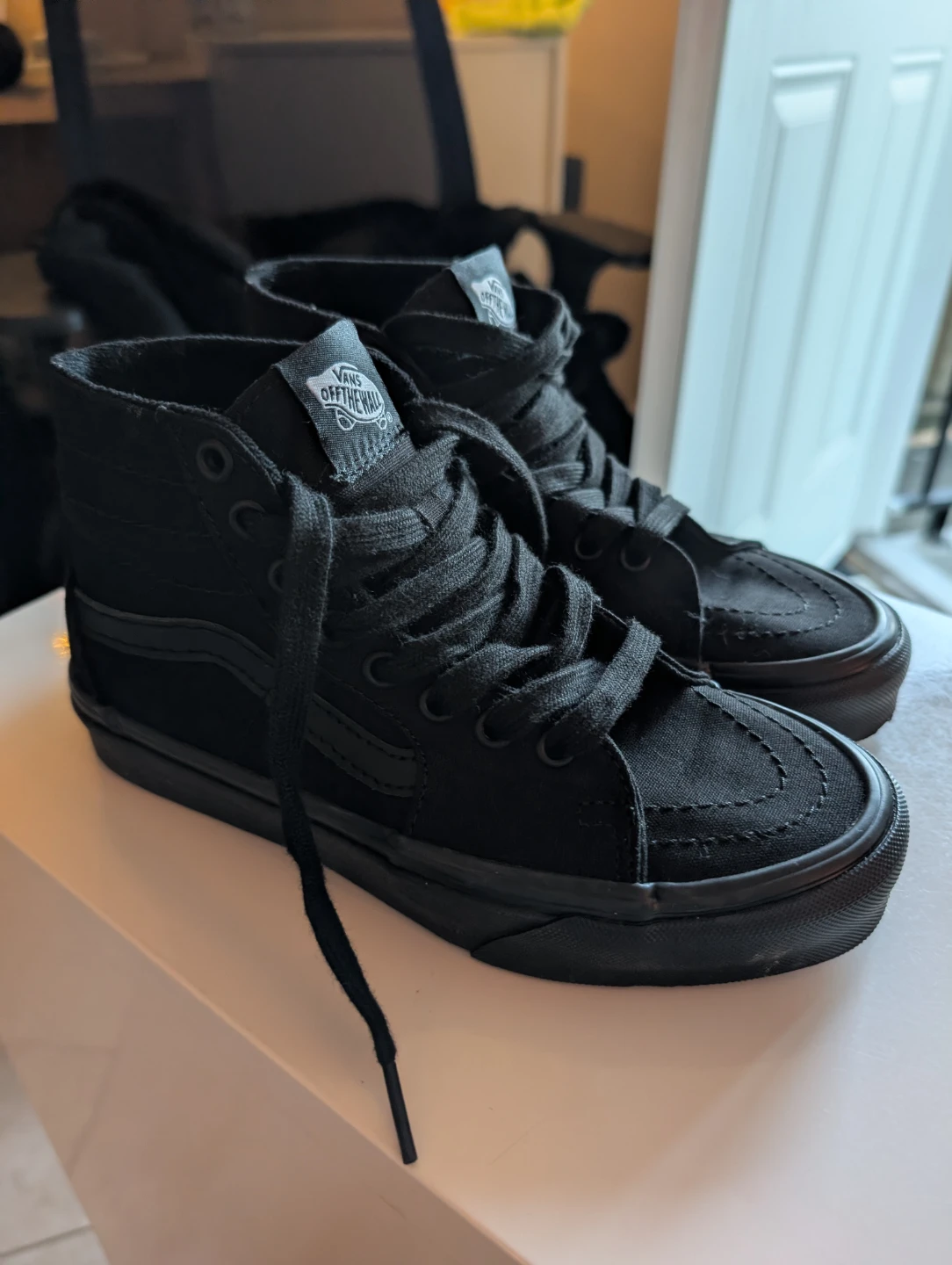 Vans SK8-Hi Black Canvas High Top Sneakers