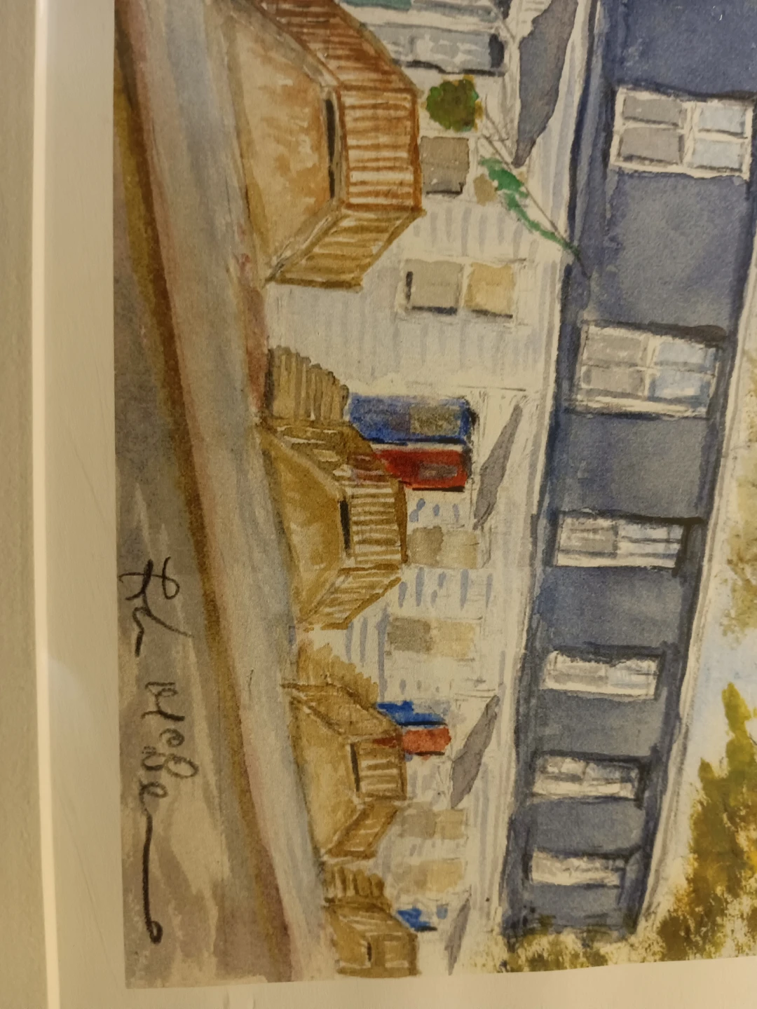 Watercolor Painting of colourful row houses in cabbage town - photo 4