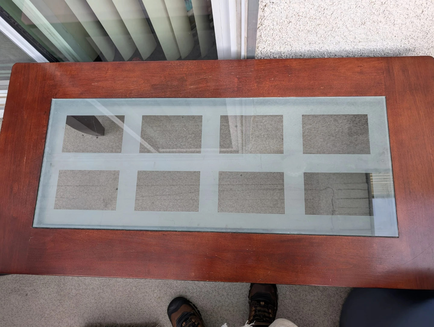 Wooden coffee table with glass insert - photo 4
