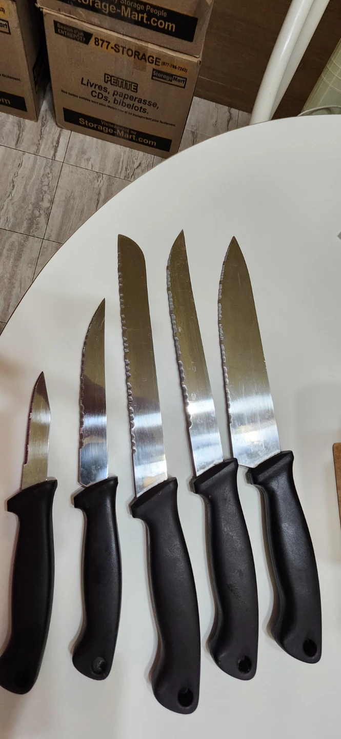 Set of 5 Serrated Knives with Wooden Block - photo 3