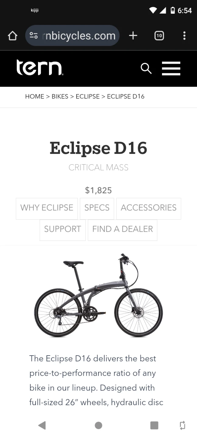 Tern Eclipse D16 Critical Mass Folding Bike