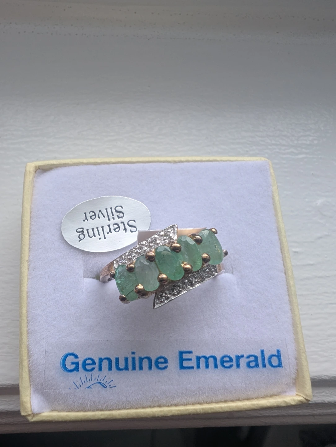 Brand New Silver Natural Emerald Ring For Sale - photo 2