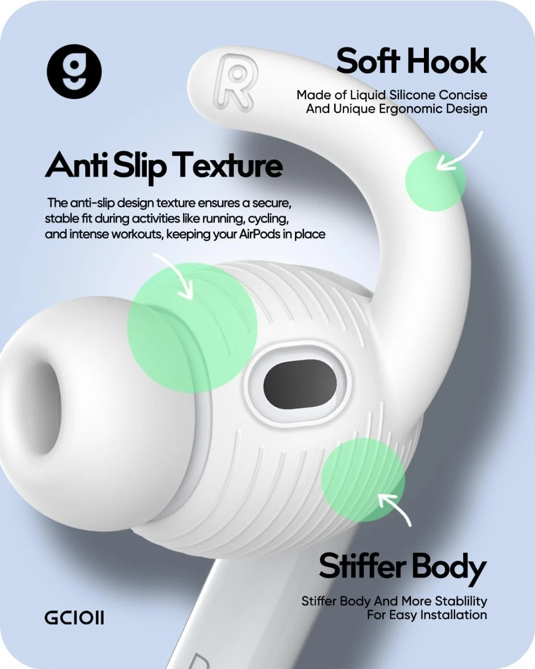 3 Pairs Ear Hooks for AirPods Pro 3 (2025) - photo 3