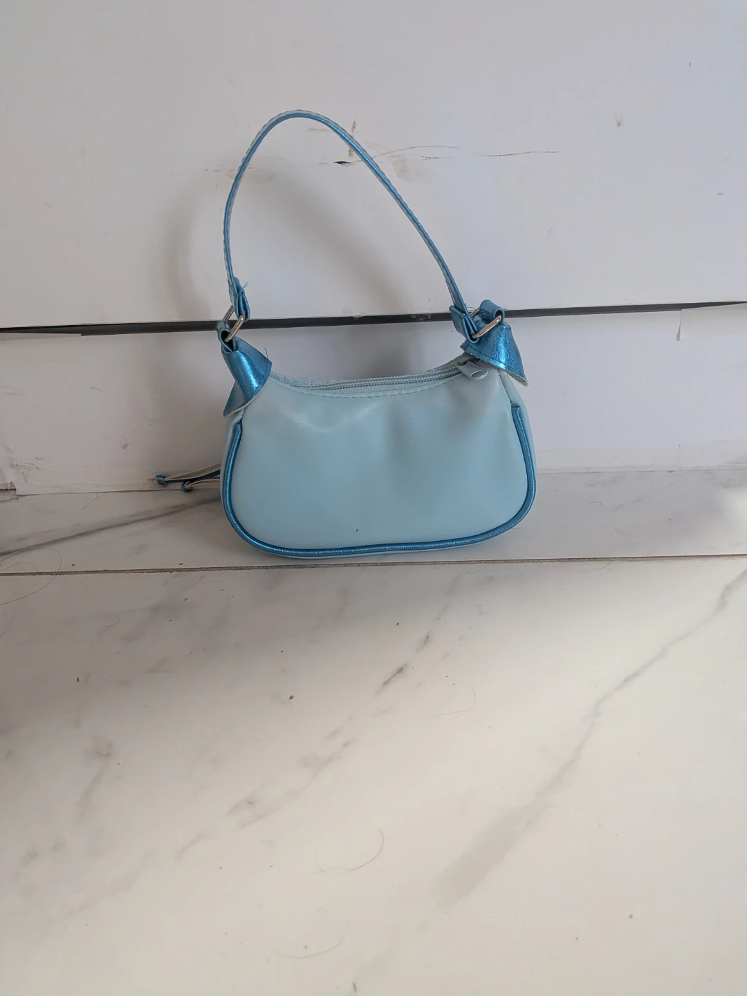 Light Blue Butterfly Accent Shoulder Bag - photo 2