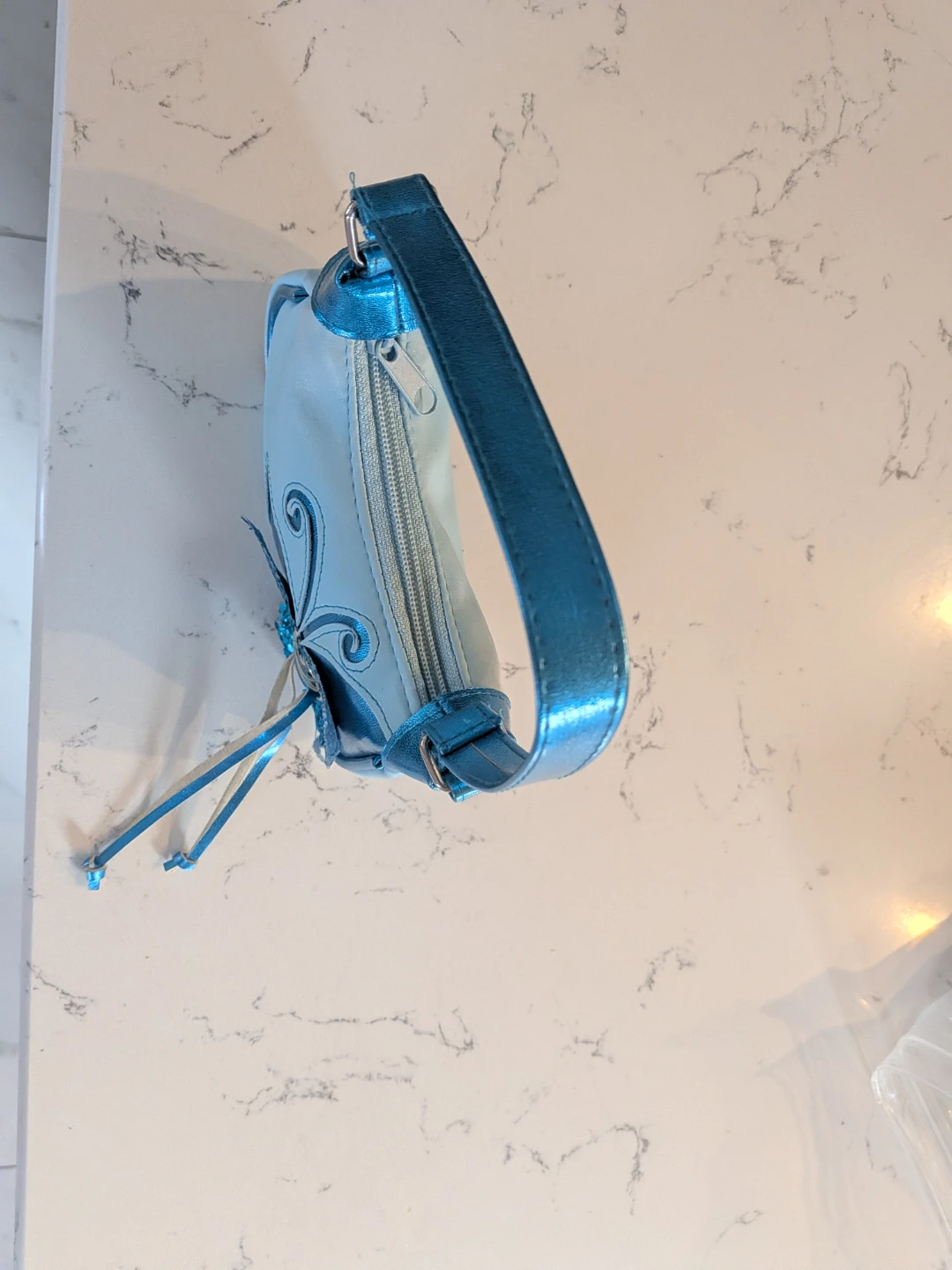 Light Blue Butterfly Accent Shoulder Bag - photo 5