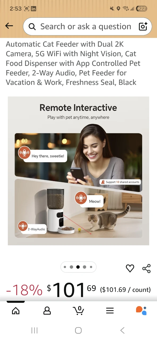 Automatic Cat Feeder with Dual 2K Camera - photo 4