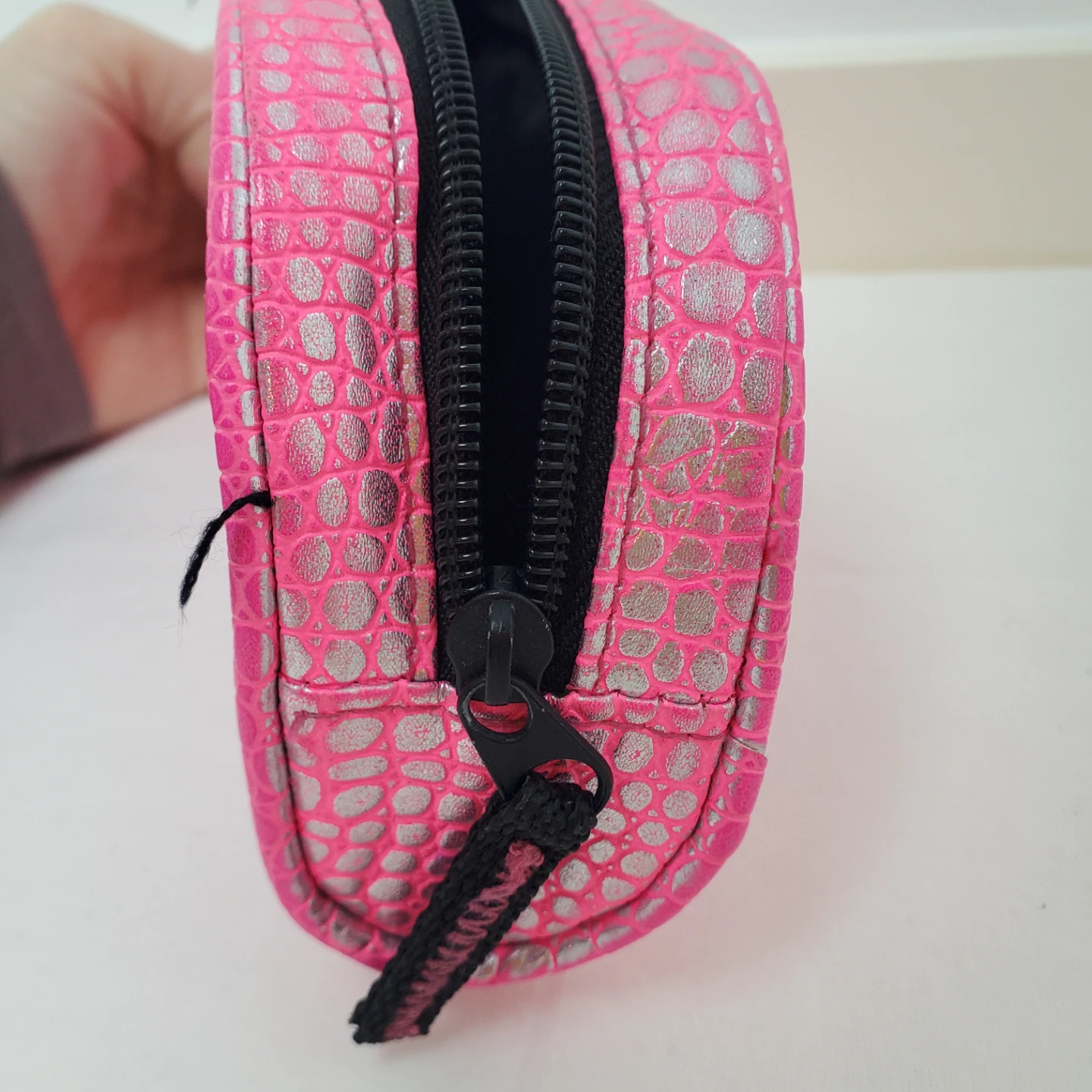 Techgear Pink & Silver Crocodile Print Pouch - photo 5