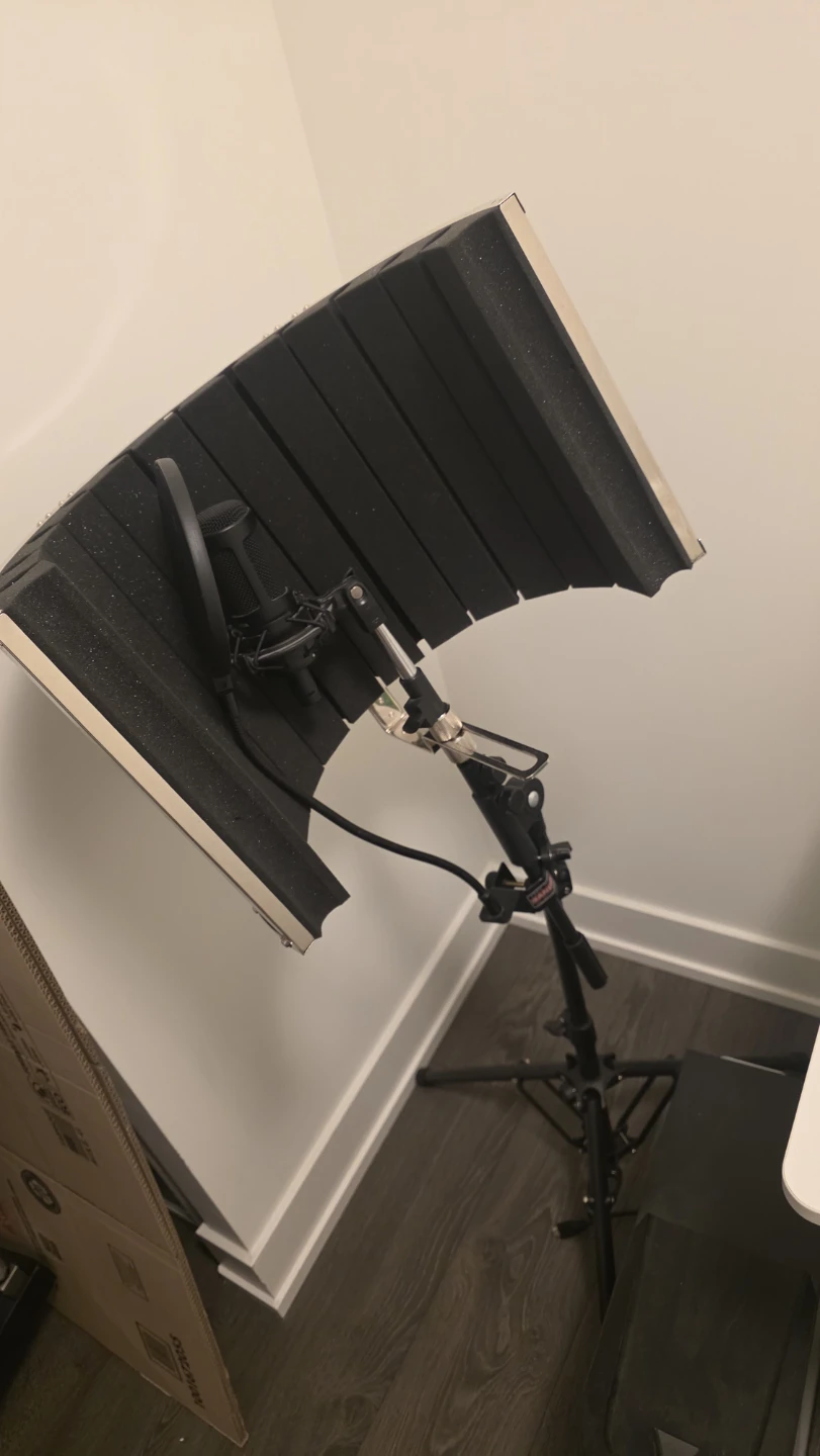 AT2035 mic with Stand and Isolation Shield
