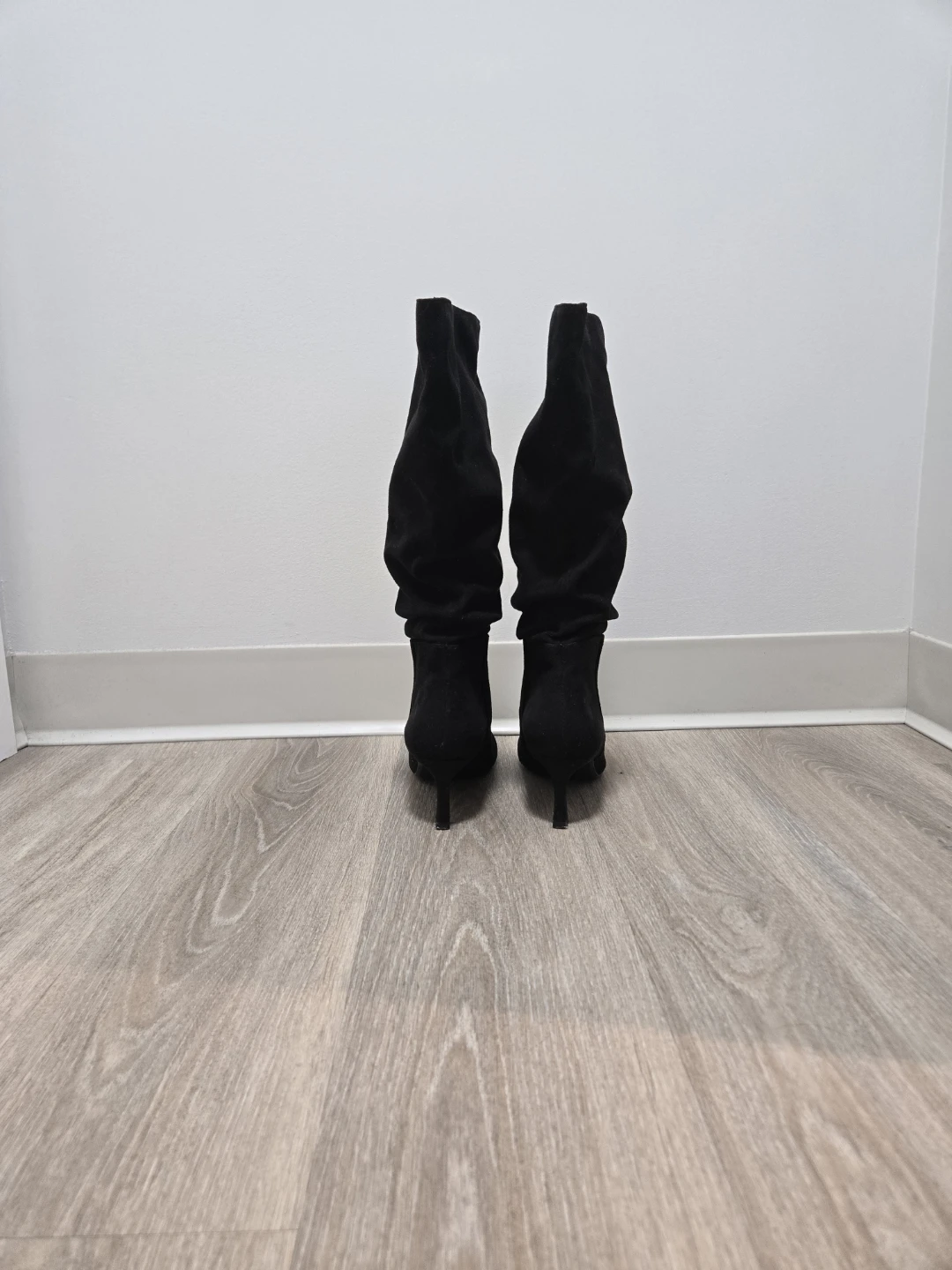 Black Velvet Slouch Boots - Size 7 - photo 2