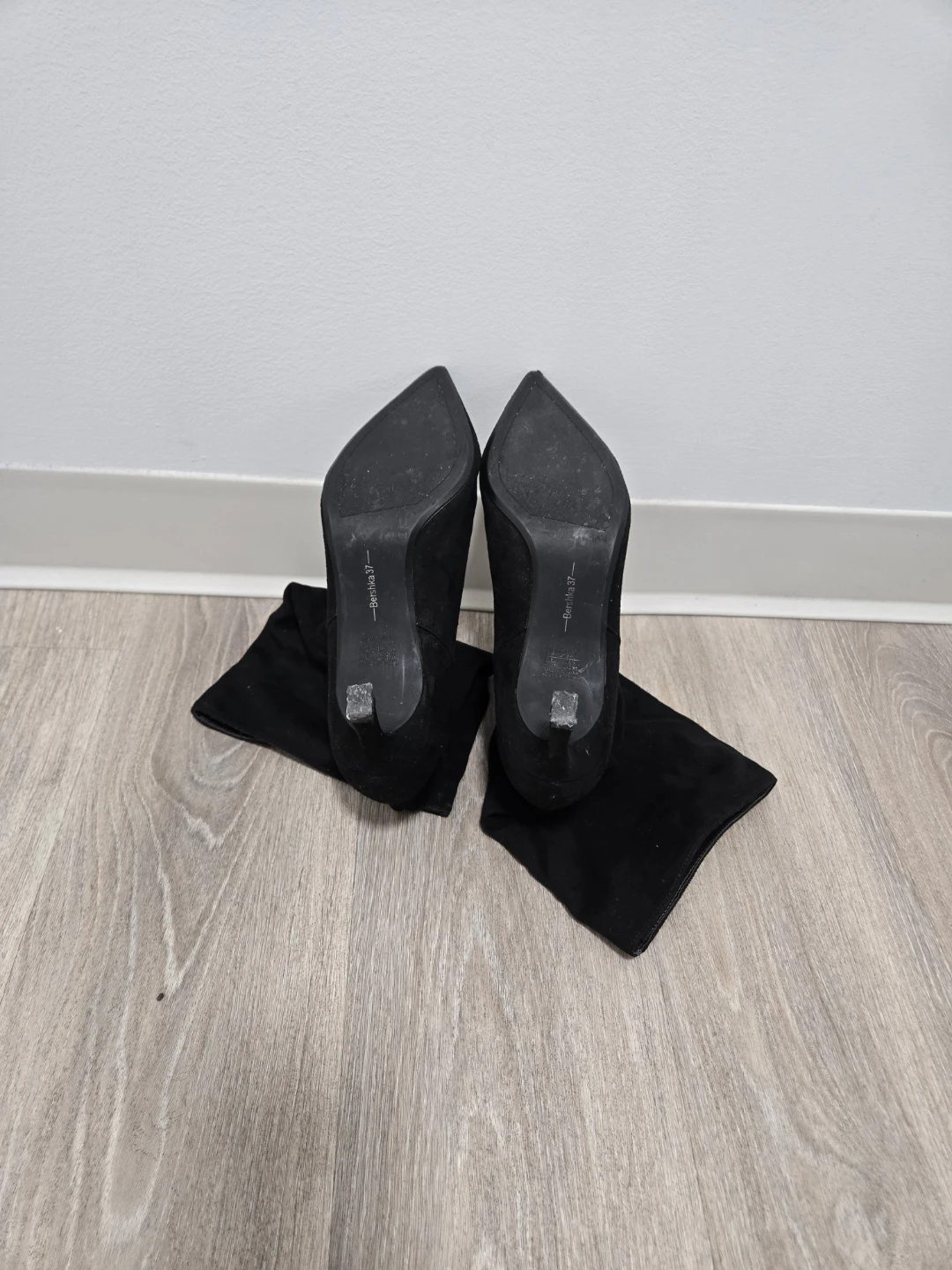 Black Velvet Slouch Boots - Size 7 - photo 3