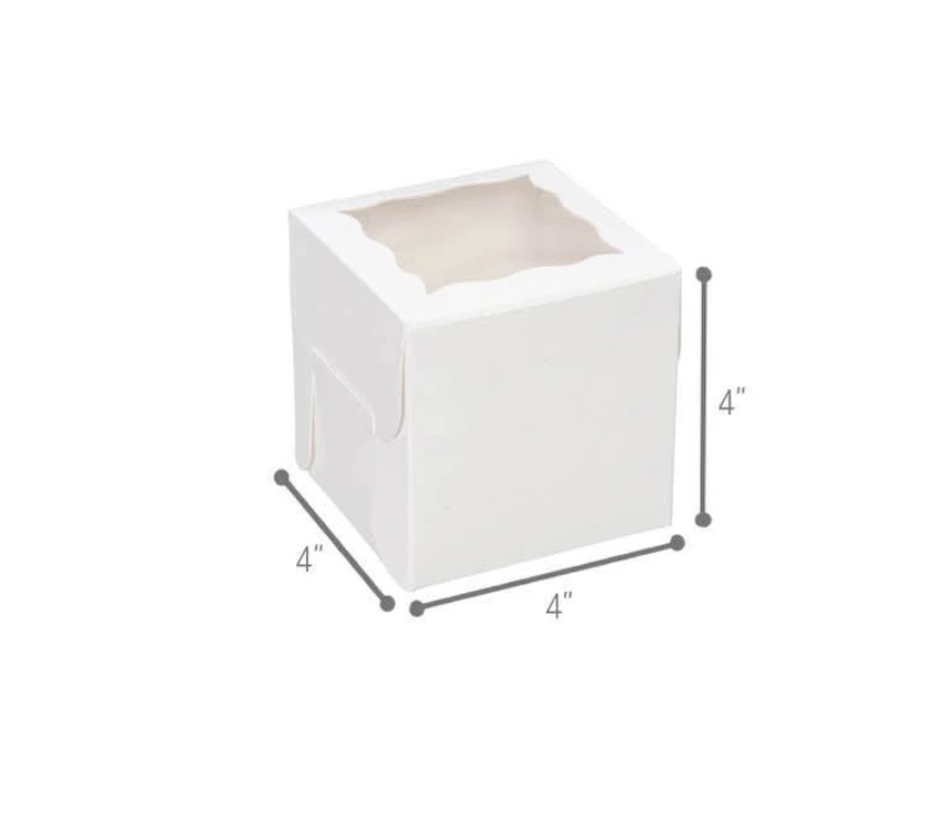25pk 4" White Box with Window