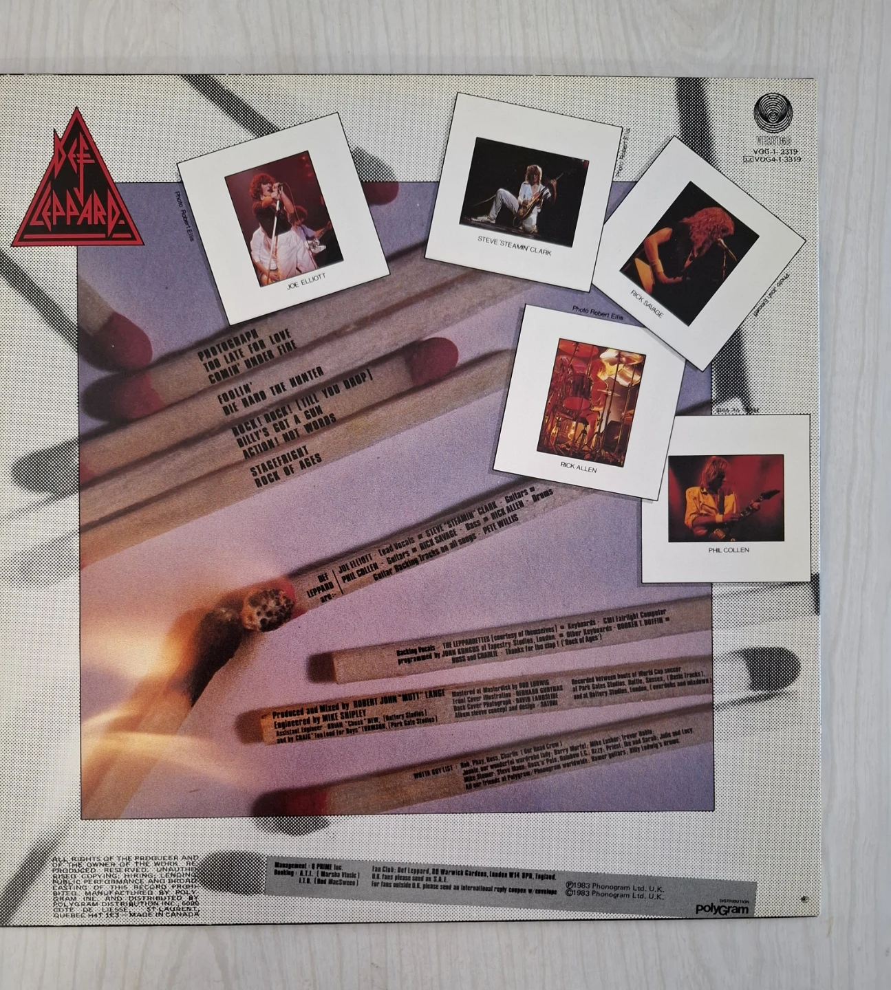 Def Leppard Pyromania Vinyl Record - photo 2