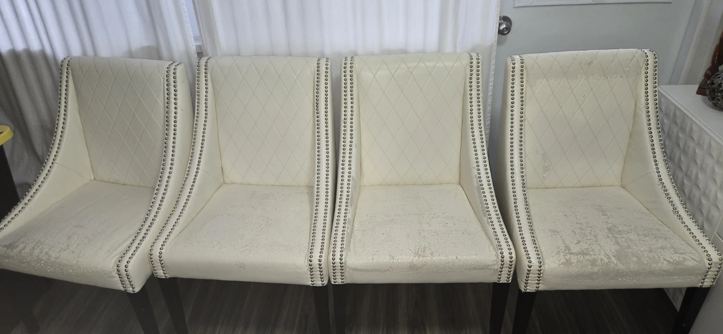 White Tufted Accent Chairs (Set of 4)