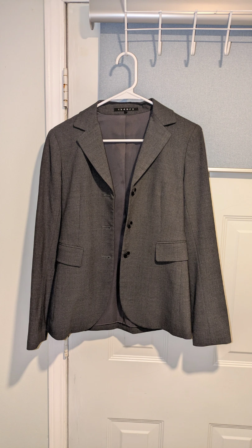 Theory Grey Tailored Blazer (Size 0-2)