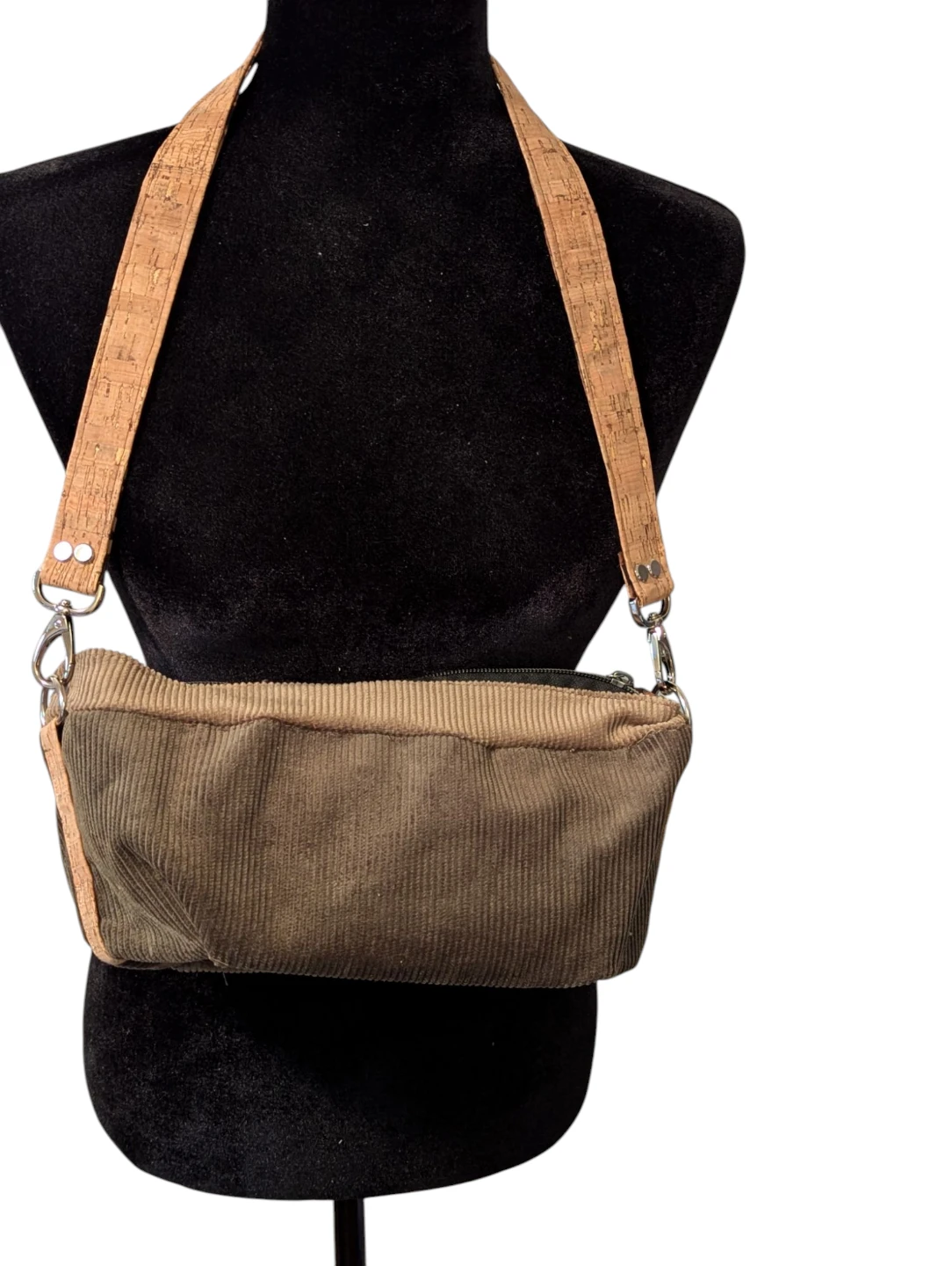 Corduroy and Cork Shoulder Bag - photo 2