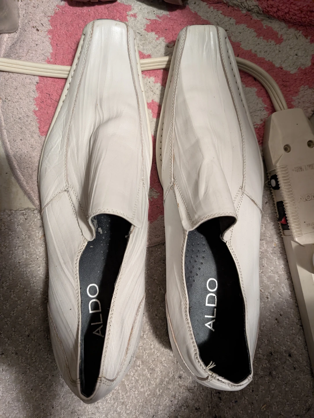 ALDO White Leather Loafer Dress Shoes
