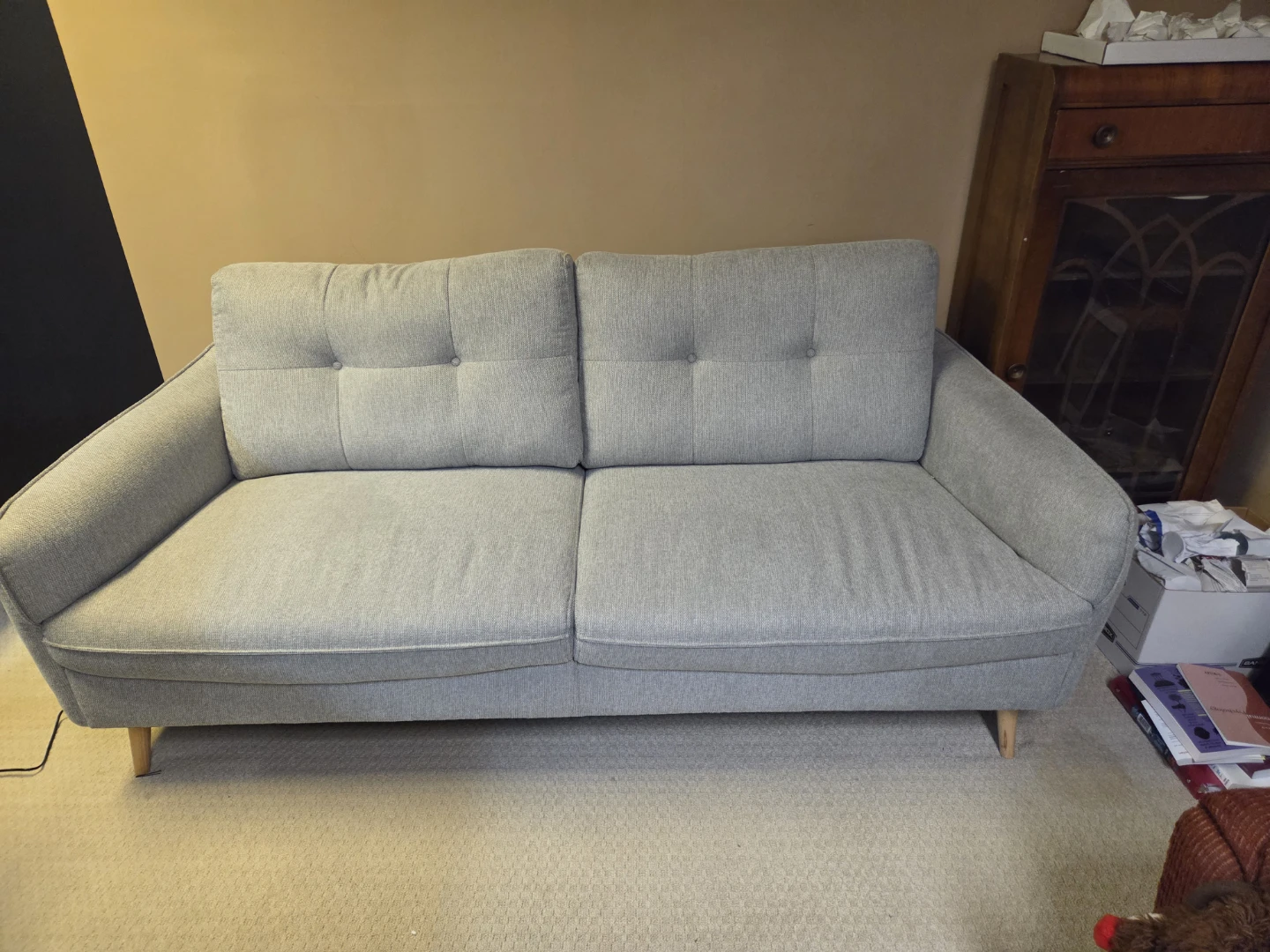 Light Grey Tufted Sofa