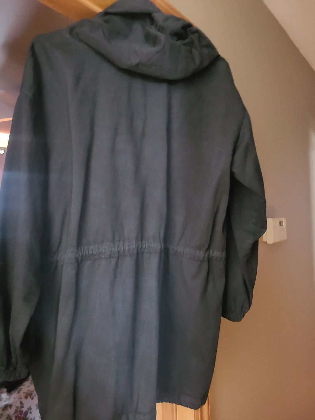 Black Hooded Jacket with Drawstring Waist - photo 2