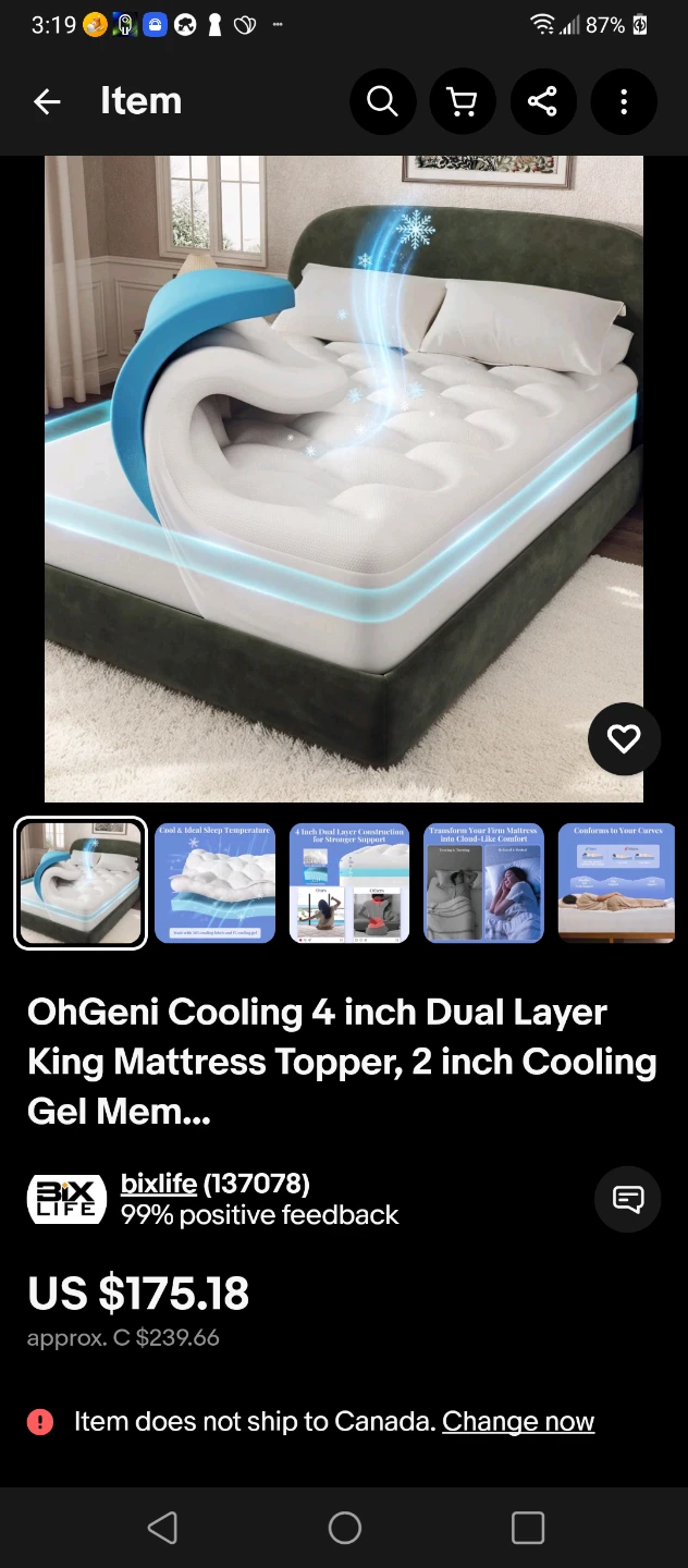 🧡BRAND NEW DUAL LAYER 4 INCH KING SIZE MATTRESS TOPPER - photo 2