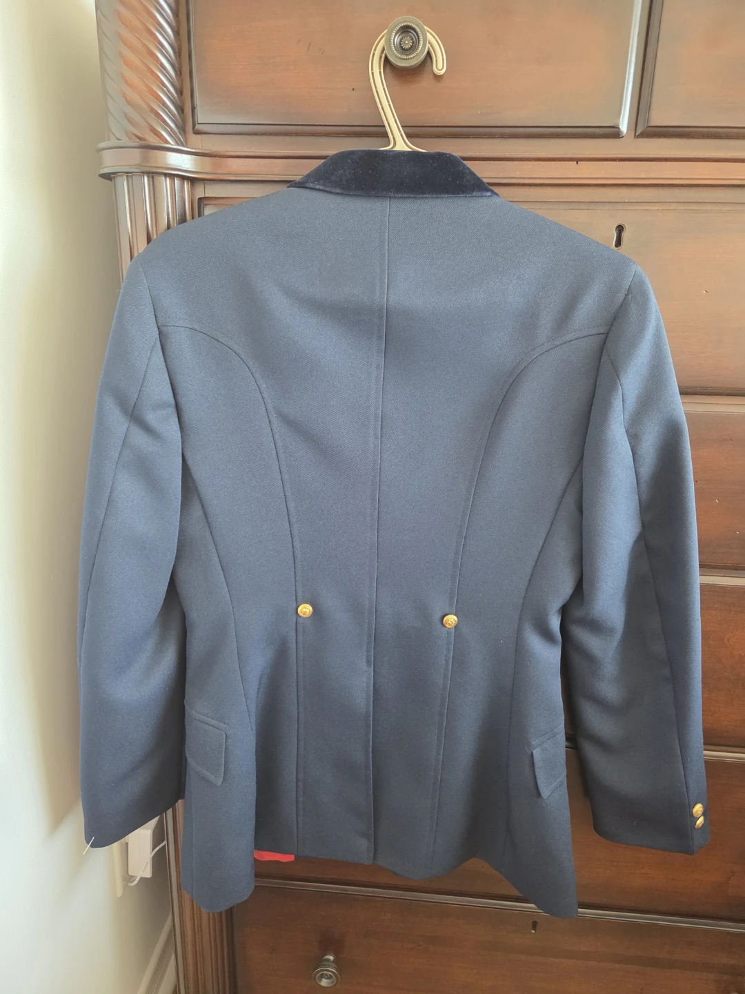 Navy Equestrian Riding Jacket with Red Lining - photo 3