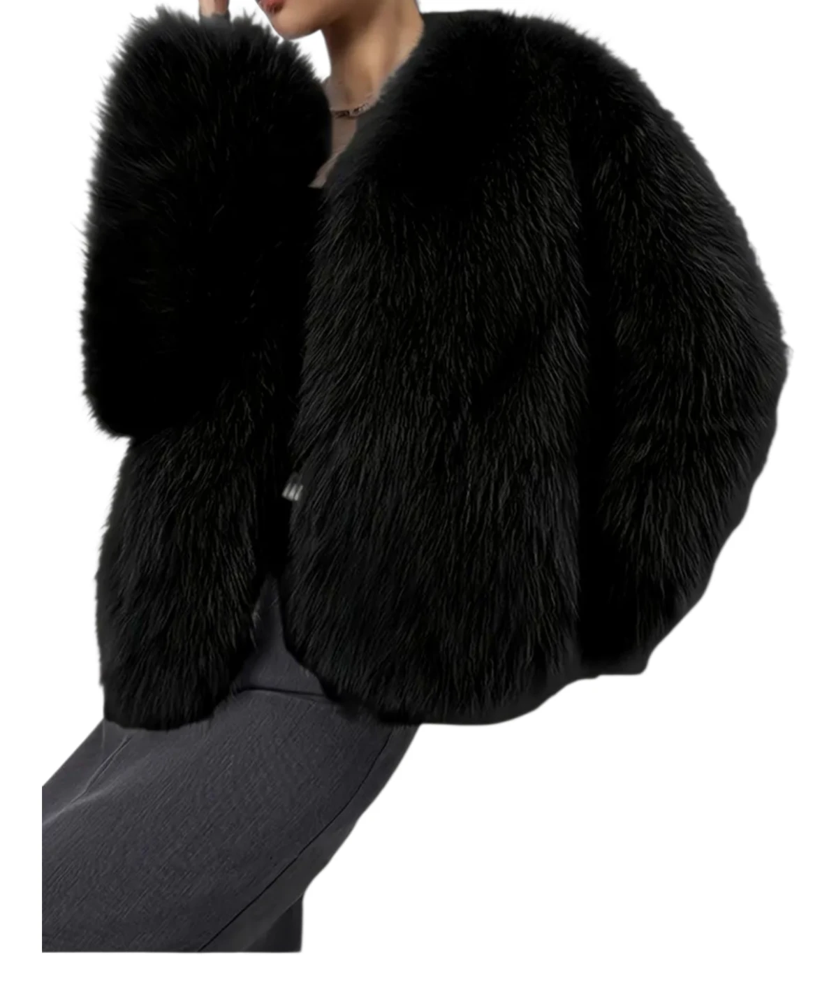 Black Faux Fur Jacket
