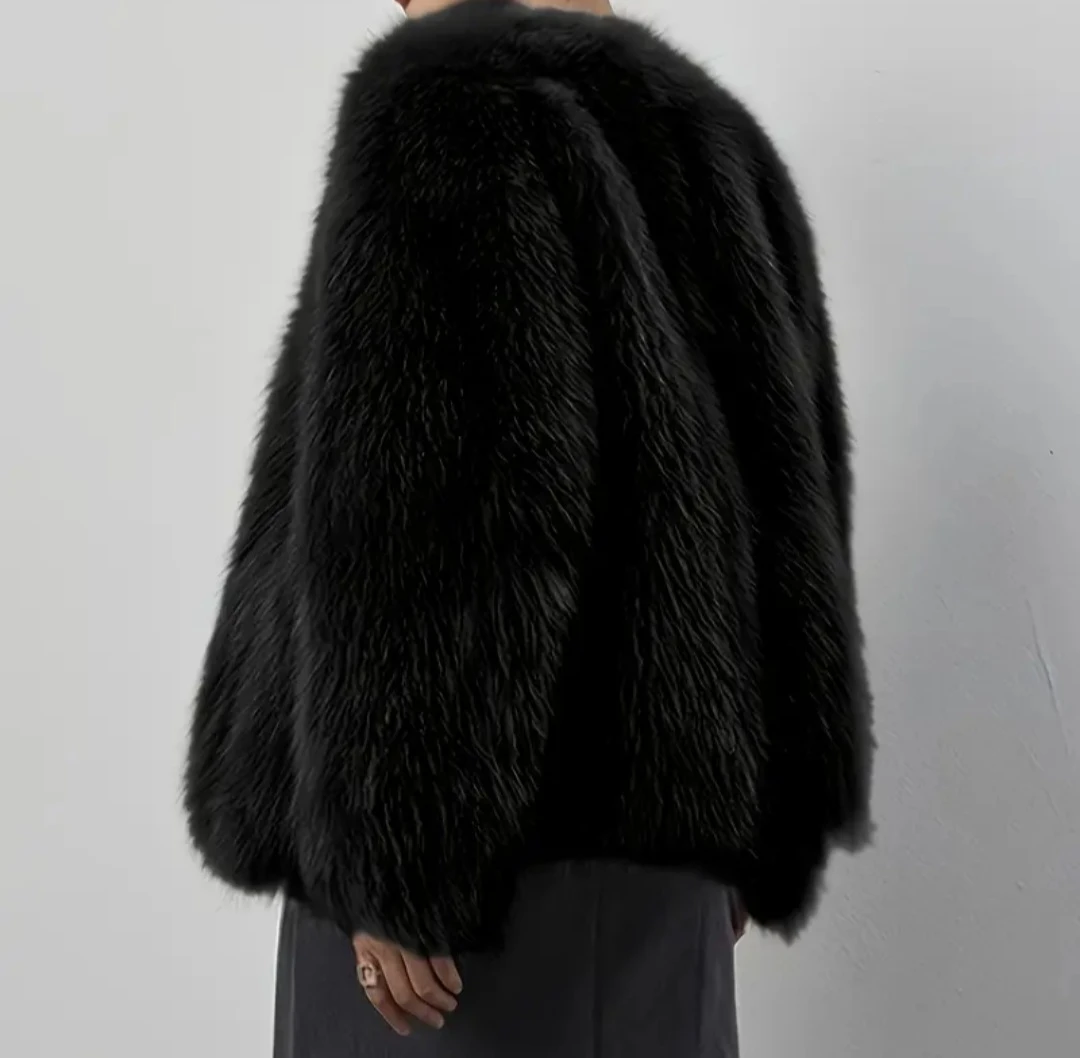Black Faux Fur Jacket - photo 2
