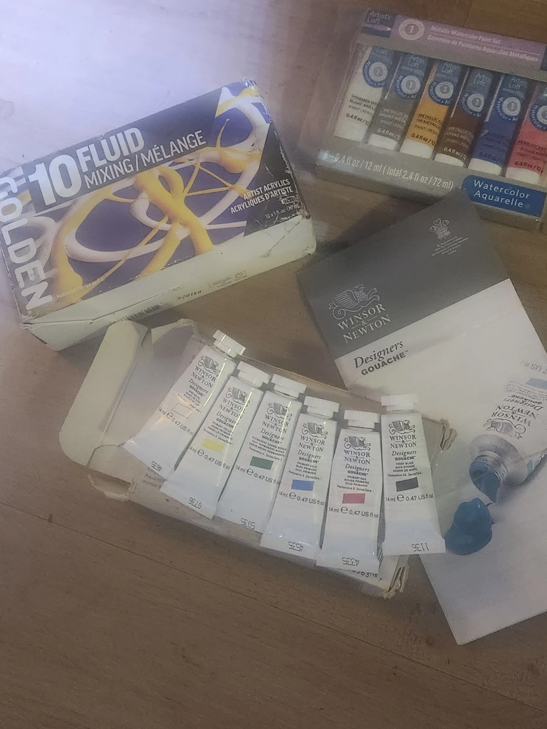 Golden 10 Fluid Mixing Medium & Winsor Newton Gouache Set