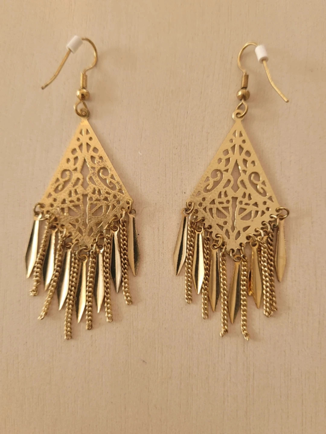 Y2K Gold Tone Dangle Earrings - photo 2