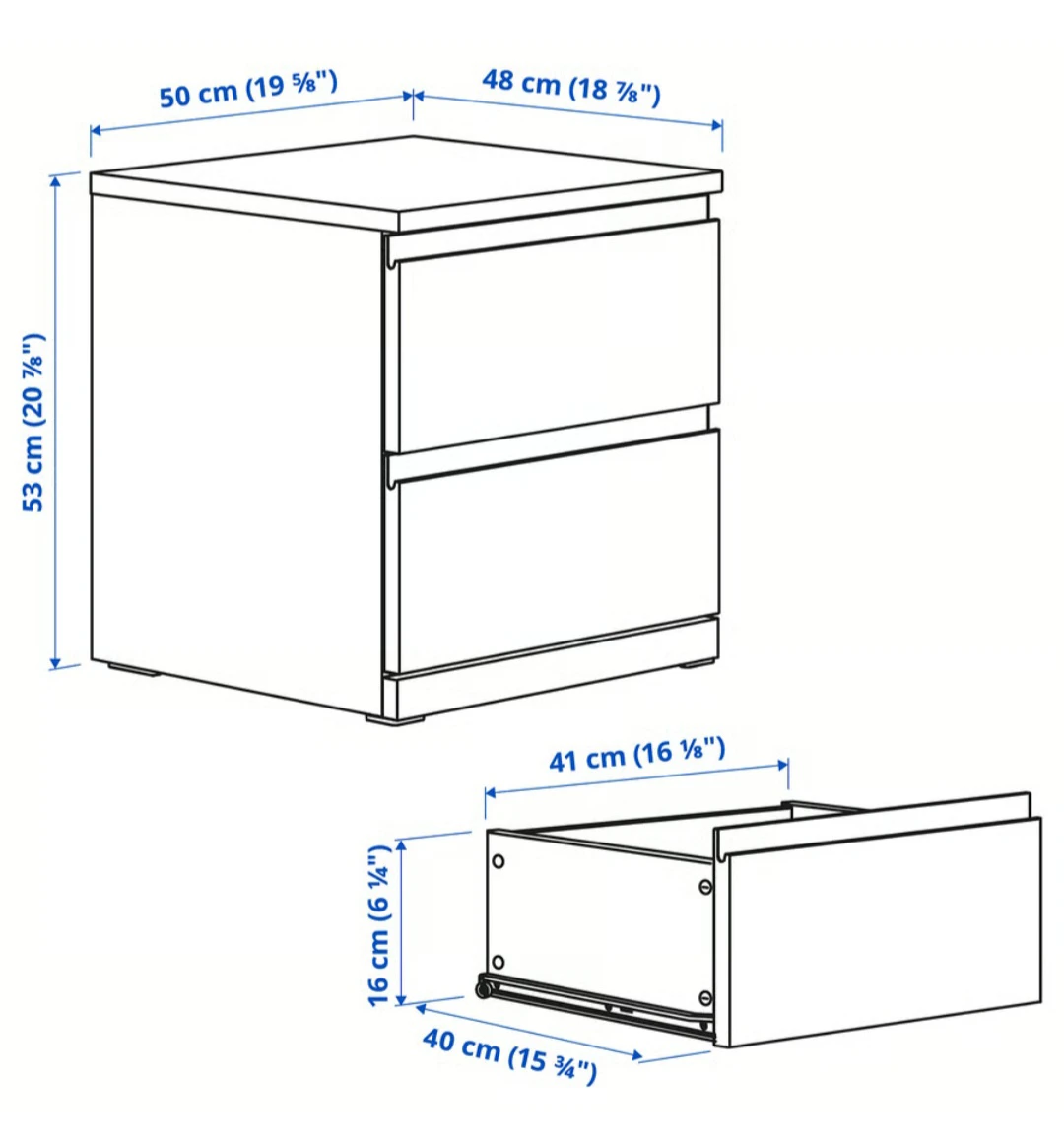 IKEA 2-Drawer Nightstand - photo 3