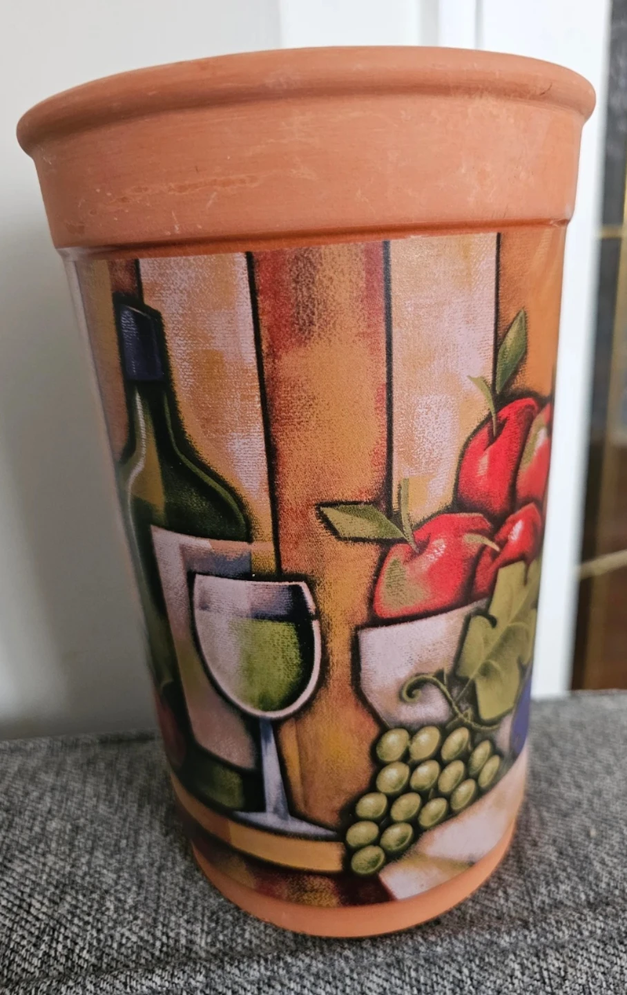Terracotta Pot with Fruit and Wine Design & Coasters - photo 2
