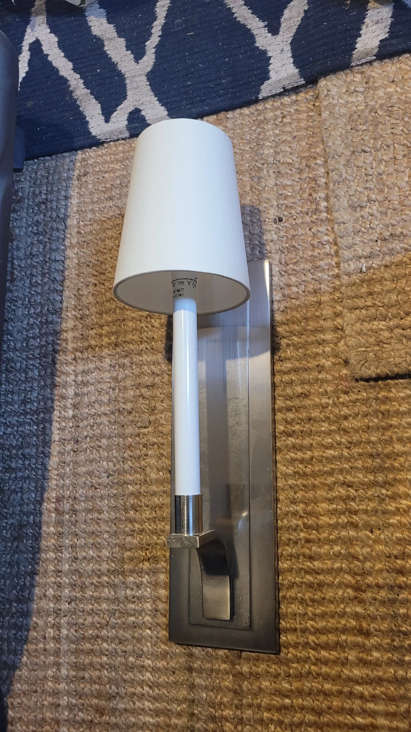 Pair of White & Silver Wall Sconces