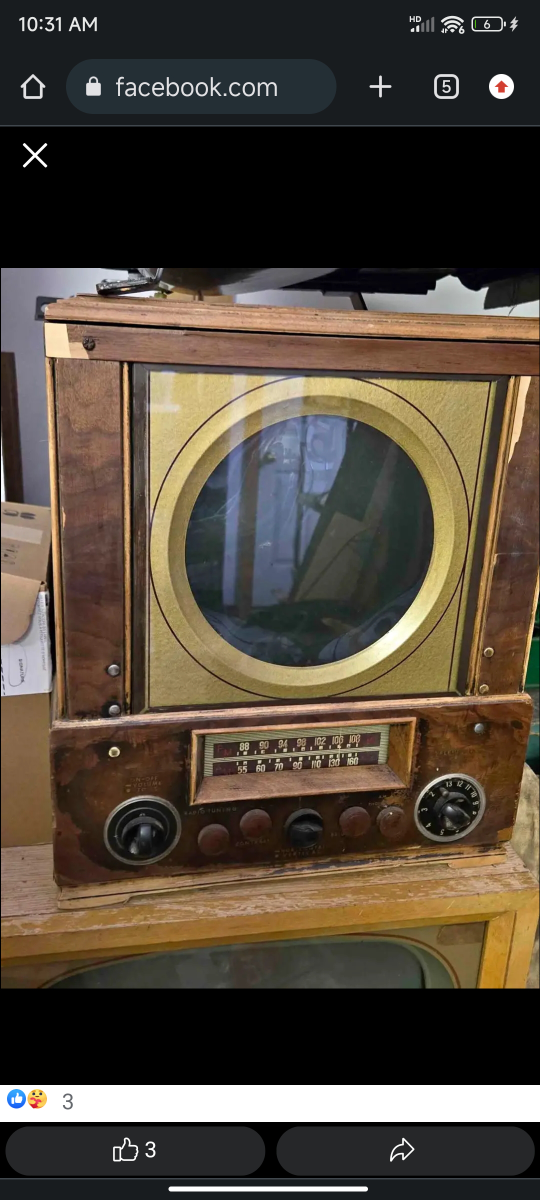 antique round crt tv porthole 9 inch