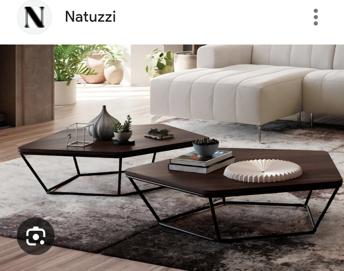 Natuzzi-Italia Chocolat Glass Top Coffee Table