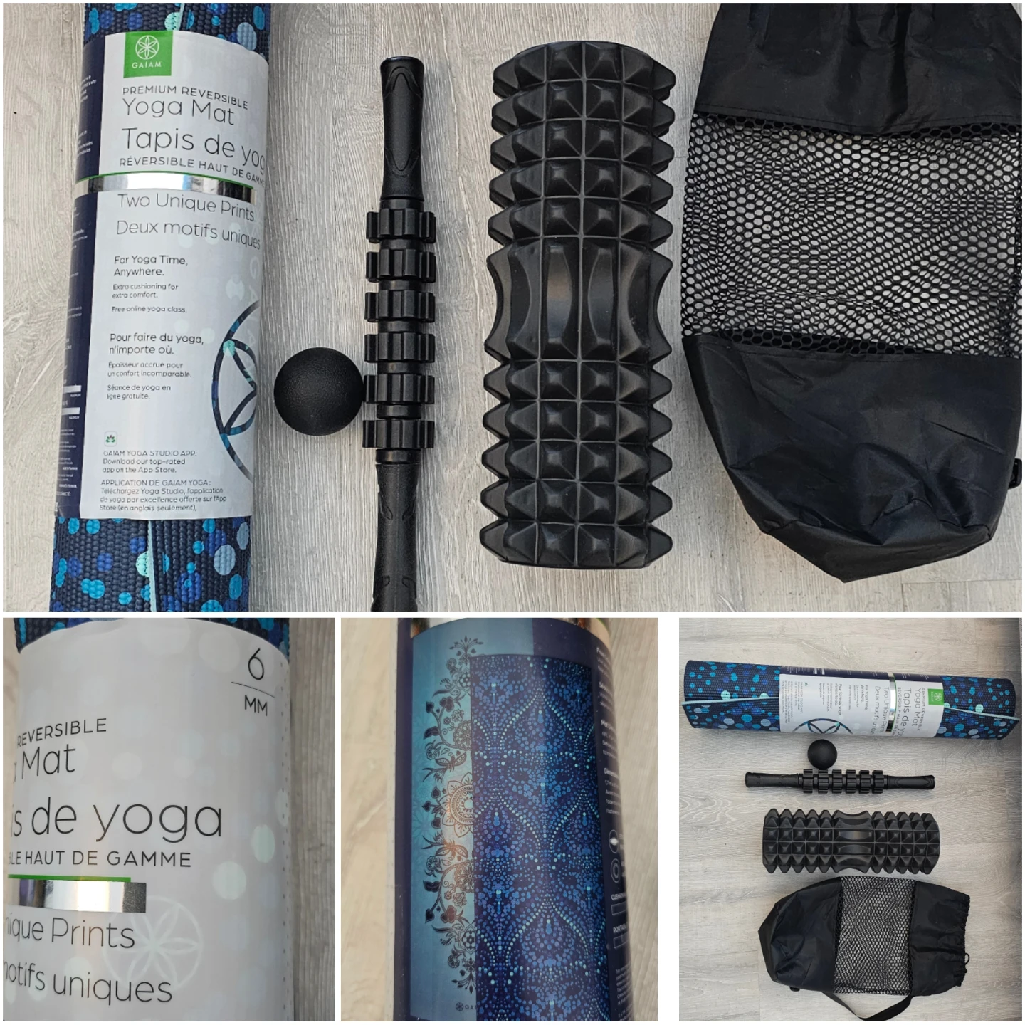 Yoga Mat Set with Roller and Ball