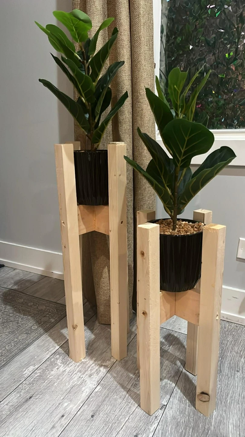Wooden Plant Stands - Set of 2