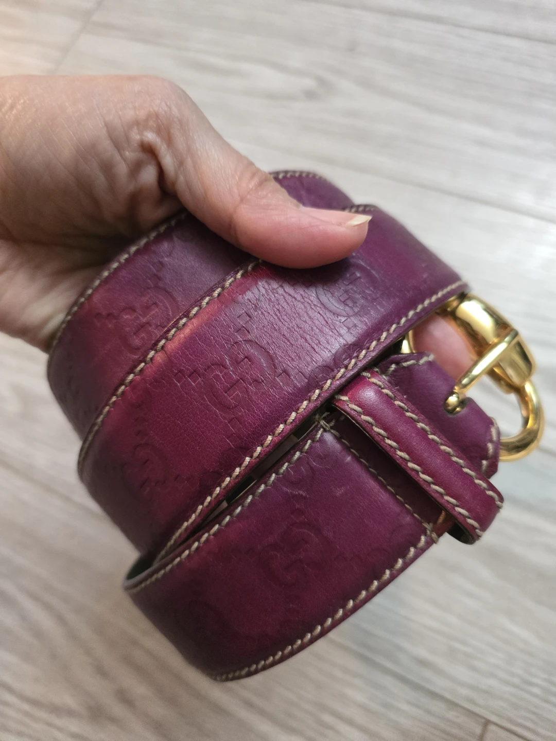 Gucci Embossed Leather Belt