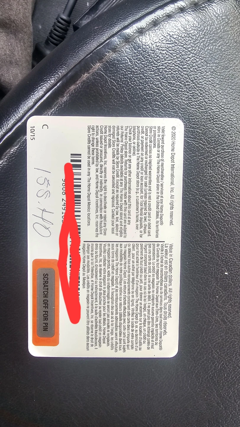 The Home Depot Store credit. $155 for $100 - photo 2