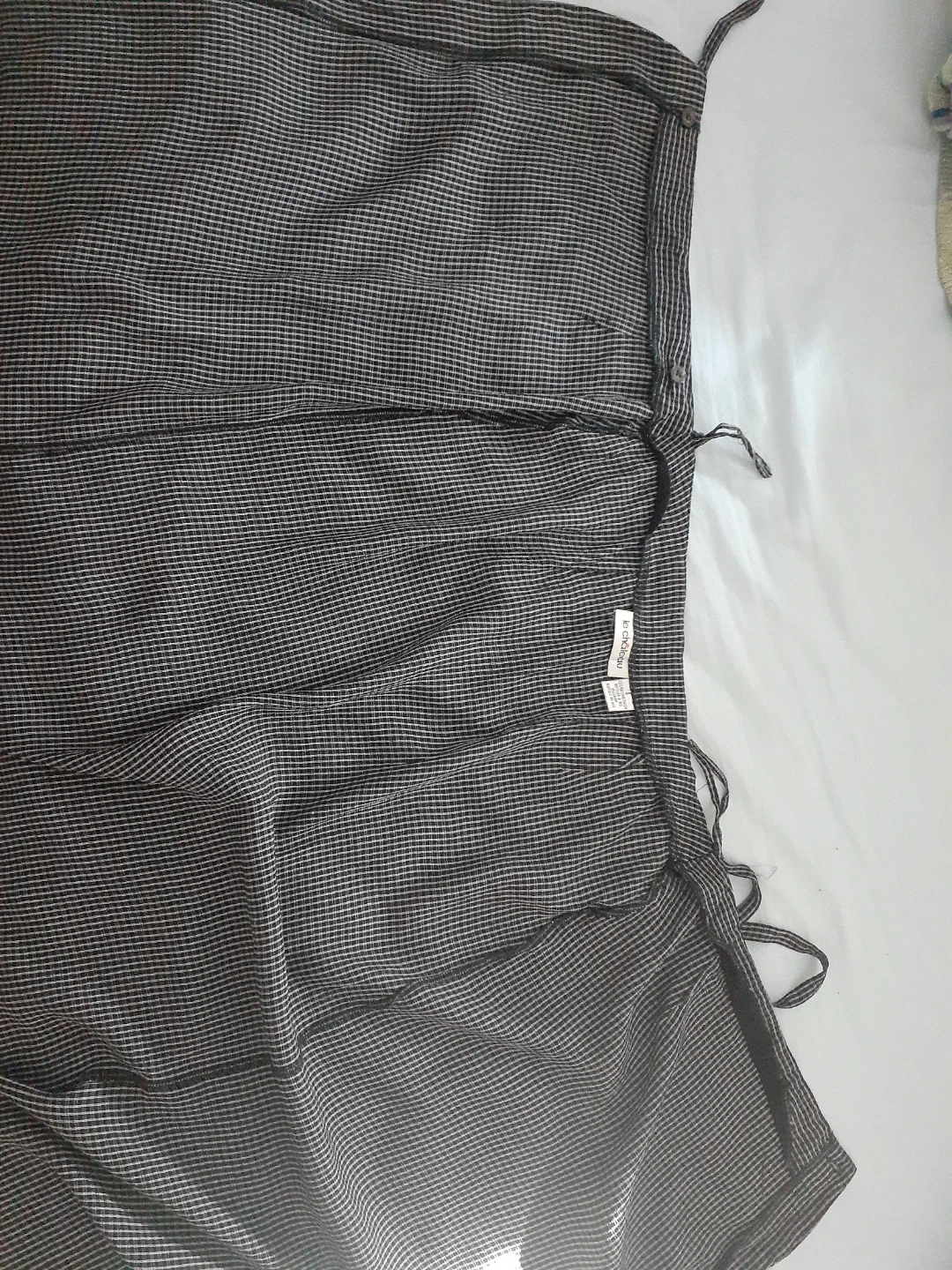 Black and White Gingham Wrap Skirt - photo 4
